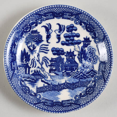 Blue Willow (No Gold, "Japan" Only) Saucer for Footed Demitasse Cup