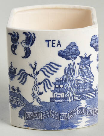 Blue Willow (No Gold, "Japan" Only) Tea Canister No Lid