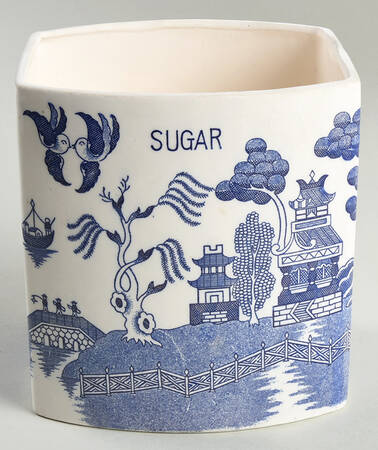 Blue Willow (No Gold, "Japan" Only) Sugar Canister No Lid