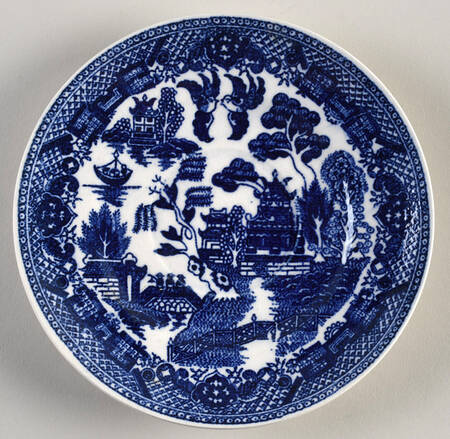 Blue Willow (No Gold, "Japan" Only) Saucer for Flat Cup