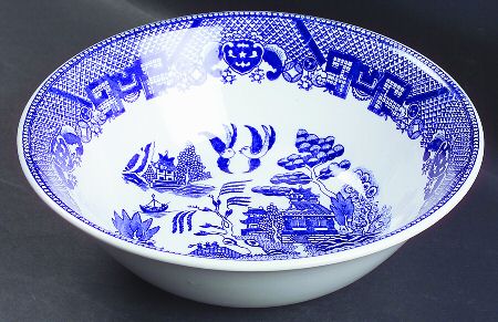 Blue Willow (No Gold, "Japan" Only) 9" Round Vegetable Bowl