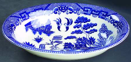 Blue Willow (No Gold, "Japan" Only) 10" Oval Vegetable Bowl