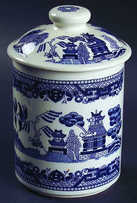 Blue Willow (No Gold, "Japan" Only) Small Canister & Lid