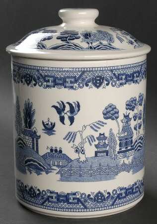 Blue Willow (No Gold, "Japan" Only) Extra Large Canister & Lid