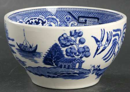Blue Willow (No Gold, "Japan" Only) Cranberry Bowl