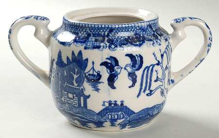 Blue Willow (No Gold, "Japan" Only) Sugar Bowl No Lid