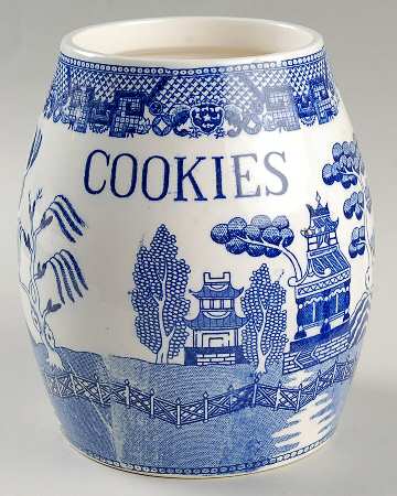 Blue Willow (No Gold, "Japan" Only) Cookie Jar No Lid