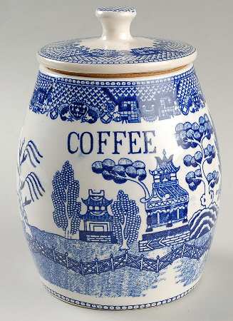 Blue Willow (No Gold, "Japan" Only) Coffee Canister & Lid