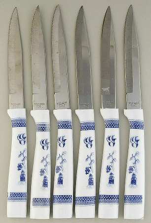Blue Willow (No Gold, "Japan" Only) (Set of 6) Individual Steak Knives