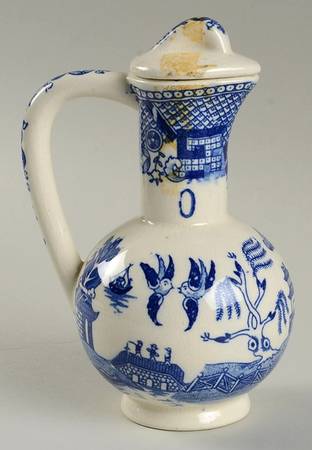 Blue Willow (No Gold, "Japan" Only) Oil Cruet and Stopper