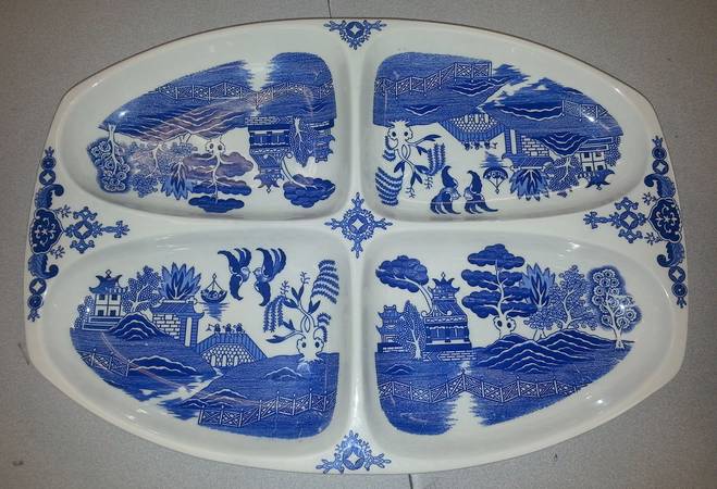 Blue Willow (No Gold, "Japan" Only) 4 Part Relish