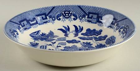 Blue Willow (No Gold, "Japan" Only) 10" Round Vegetable Bowl