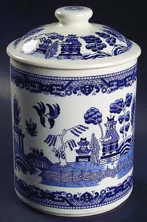 Blue Willow (Occupied, No Trim) Medium Canister & Lid