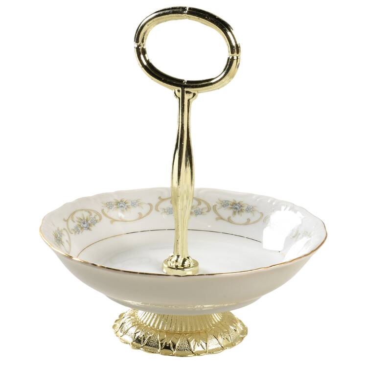Cameo 6"-7" Handled Footed Nut Dish HC