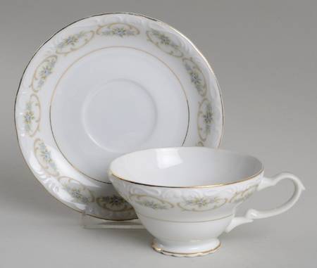 Cameo Footed Cup & Saucer Set by Japan