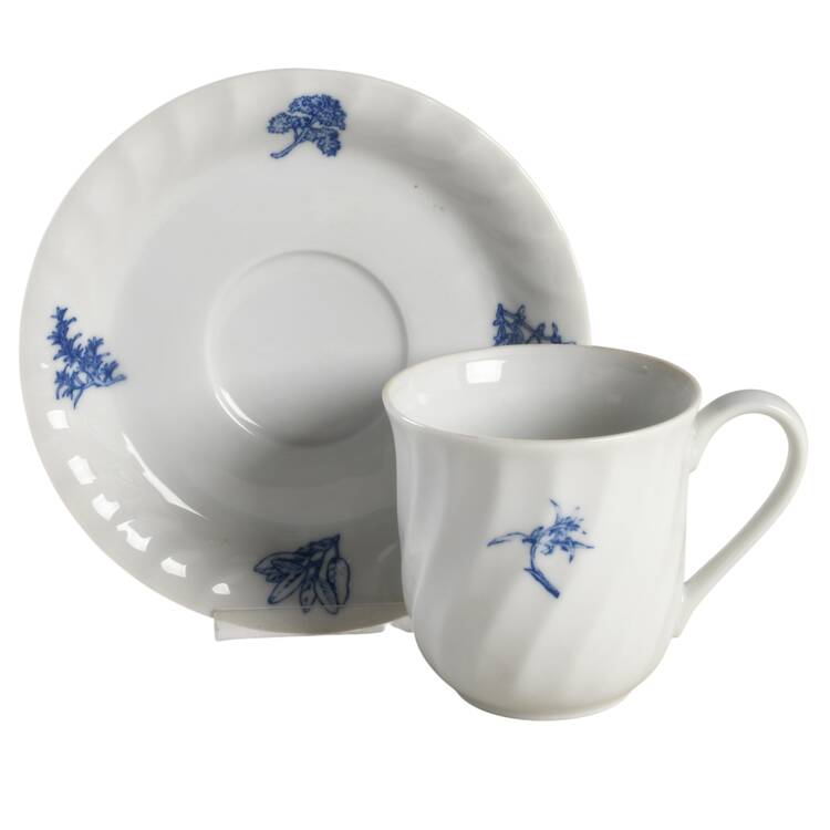 Classic Herb Flat Cup & Saucer Set