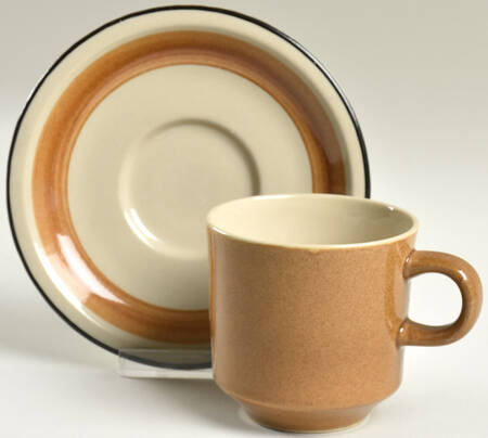 Daisy Vale Tan Flat Cup & Saucer Set