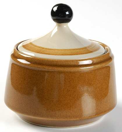 Daisy Vale Tan Sugar Bowl & Lid