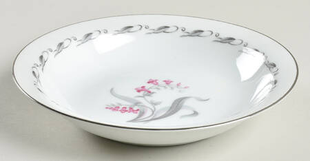 Elaine (Gray Leaf Band On Rim) Coupe Soup Bowl