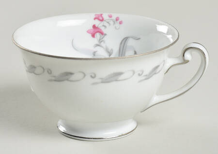 Elaine (Gray Leaf Band On Rim) Footed Cup