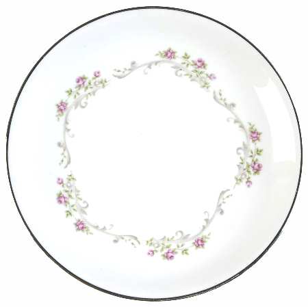 Elaine (Green Leaves, Pink Flowers) Salad Plate