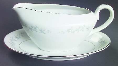 Forget Me Not Blue Gravy Boat & Underplate/Relish