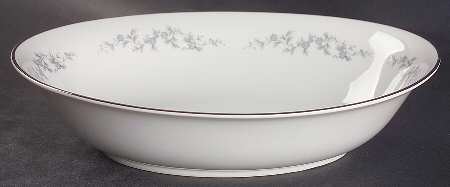 Forget Me Not Blue 10" Oval Vegetable Bowl