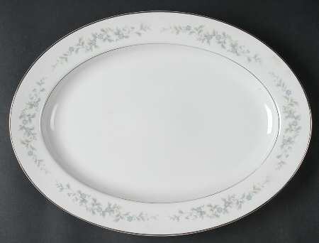 Forget Me Not Blue 14" Oval Serving Platter