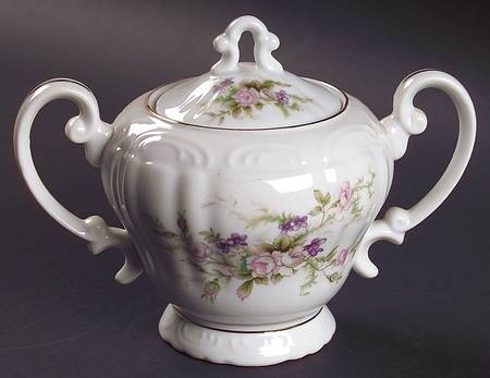 Forget Me Not Pink (#18002R) Sugar Bowl & Lid