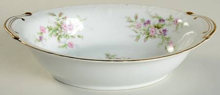 Forget Me Not Pink (#18002R) 10" Oval Vegetable Bowl