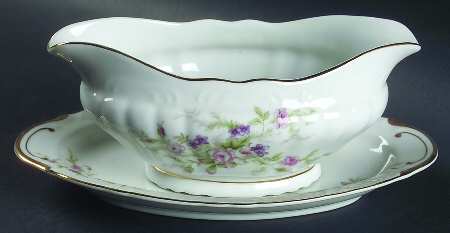 Forget Me Not Pink (#18002R) Gravy Boat & Underplate/Relish