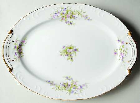 Forget Me Not Pink (#18002R) 14" Oval Serving Platter