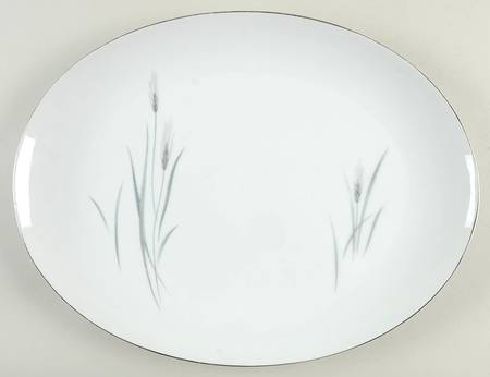 Grey Wheat 14" Oval Serving Platter