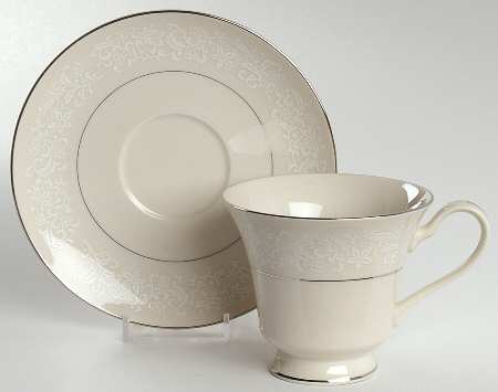 Ivory Fantasy Footed Cup & Saucer Set