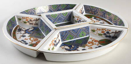Kutani Brocade 5 Piece Lazy Susan (4 side sections & 1 center)