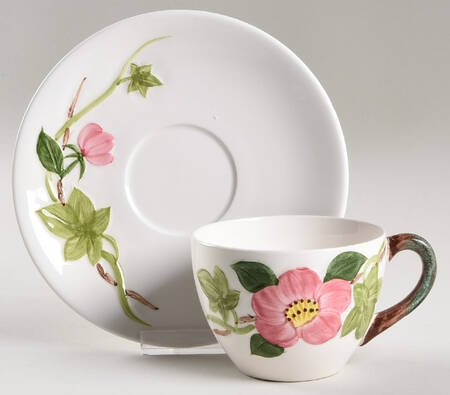 Mountain Rose Flat Cup & Saucer Set