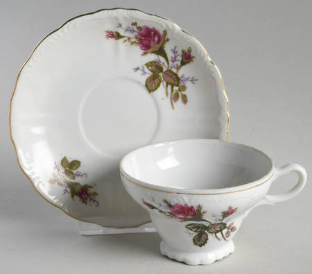 Moss Rose Footed Cup & Saucer Set