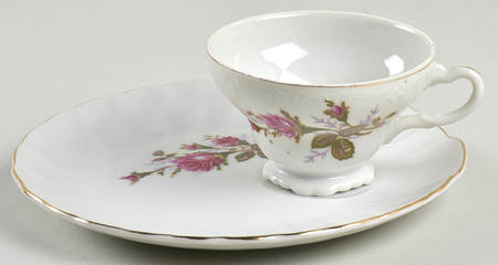 Moss Rose Snack Plate & Cup Set