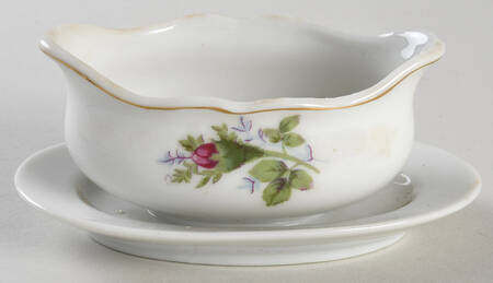 Moss Rose Childs Gravy Boat with Attached Underplate