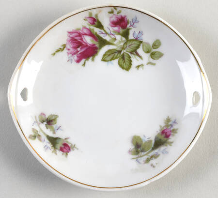 Moss Rose Handled Child's Cake Plate