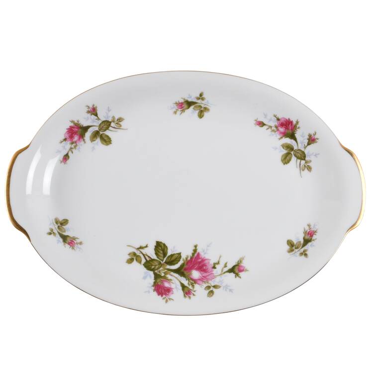 Moss Rose 12" Oval Serving Platter