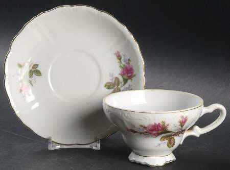 Moss Rose Footed Cup & Saucer Set