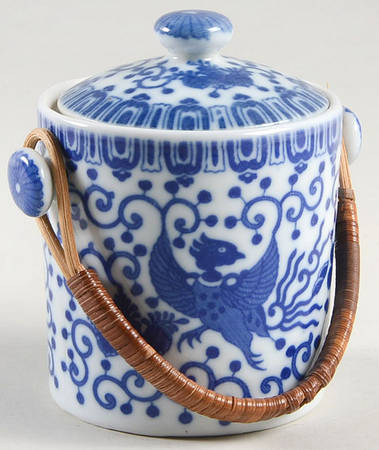 Phoenix Bird Round Box & Lid with Removable Top Handle