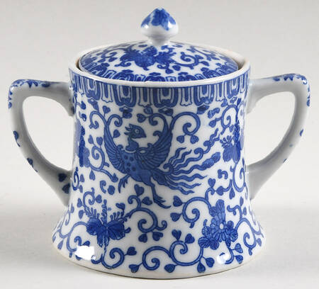 Phoenix Bird Sugar Bowl & Lid