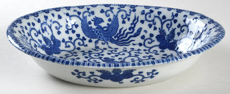 Phoenix Bird 8" Oval Vegetable Bowl