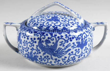 Phoenix Bird Sugar Bowl & Lid