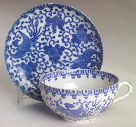 Phoenix Bird Flat Cup & Saucer Set