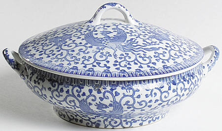 Phoenix Bird #3 Medium Round Covered Vegetable