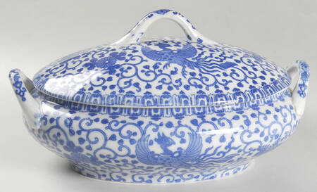 Phoenix Bird #3 Medium Oval Covered Vegetable