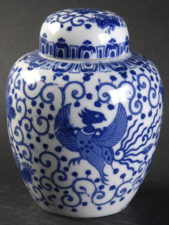 Phoenix Bird 5" Ginger Jar & Lid